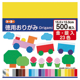 まとめ）トーヨー 教育おりがみ75.0×75.0cm 10色金銀入 000014 1パック